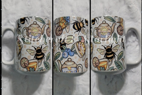 Bees and Teas - 15oz Ceramic Mug