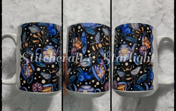 Bees and Teas - 15oz Ceramic Mug