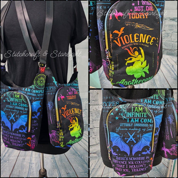 Dragon War College- Rainbow Colorway -H2O 2 Go- Water bottle sling bag