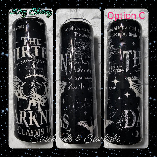 The 13 Witches - TOG themed- (multiple sizes)- Custom Fabric Epoxied Tumbler