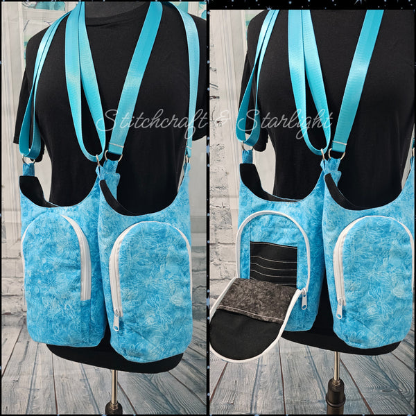 Subtle Blue Dragonflies- H2O 2 Go- Water bottle sling bag