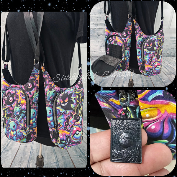 Rainbow Galaxy Battle Buddies- Custom print - H2O 2 Go- Water bottle sling bag