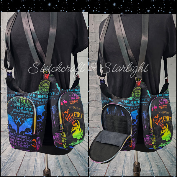 Dragon War College- Rainbow Colorway -H2O 2 Go- Water bottle sling bag