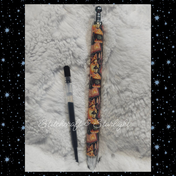 Battle Buddies- Witchy Evolution Foxes -Metal Refillable Epoxied Pen- Maker Flo