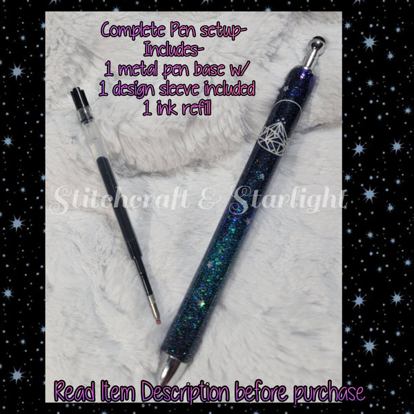 Night Court inspired-  Metal Refillable Epoxied Pens and Pencils- Maker Flo