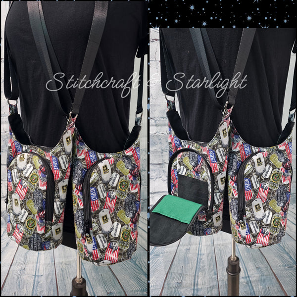 Service Branch prints-H2O 2 Go- Water bottle sling bag