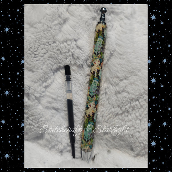 Battle Buddies- Witchy Evolution Foxes -Metal Refillable Epoxied Pen- Maker Flo
