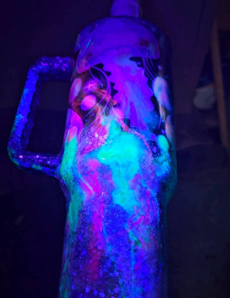 Jellyfish w/Glow swirls- 40oz Traveler Tumbler w/ Speaker