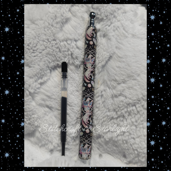 Battle Buddies- Witchy Evolution Foxes -Metal Refillable Epoxied Pen- Maker Flo