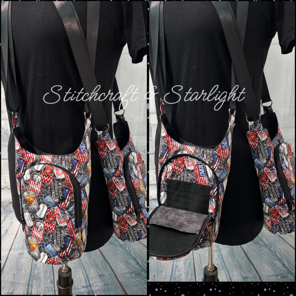 Service Branch prints-H2O 2 Go- Water bottle sling bag