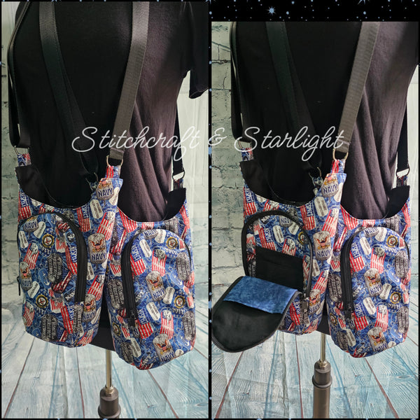 Service Branch prints-H2O 2 Go- Water bottle sling bag