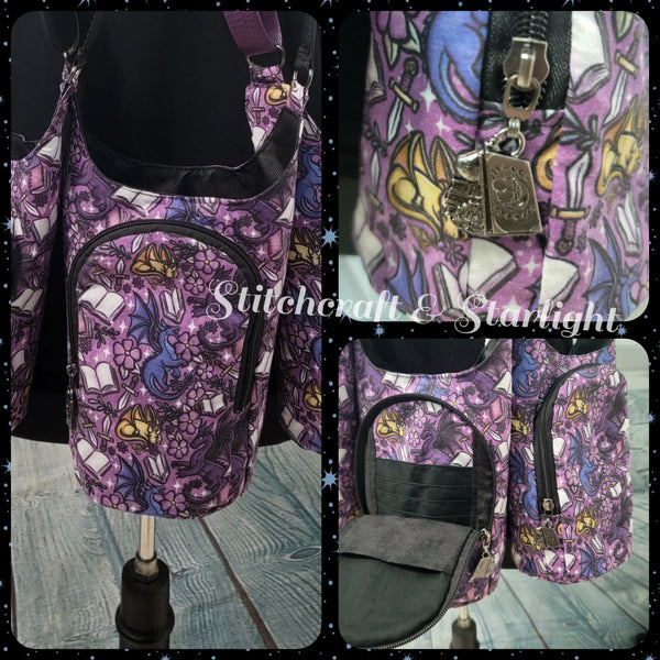 Dragon War College, Dragon Trio- Custom Print - H2O 2 Go- Water bottle sling bag