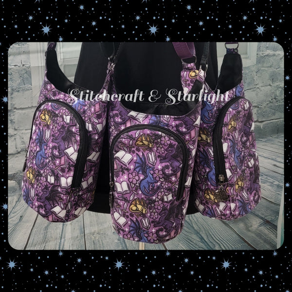 Dragon War College, Dragon Trio- Custom Print - H2O 2 Go- Water bottle sling bag