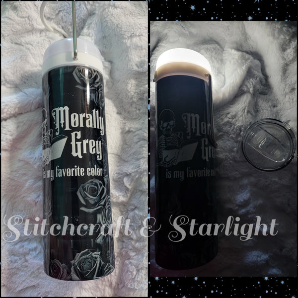 Morally Gray - 20 oz Skinny sublimation Lantern Tumbler