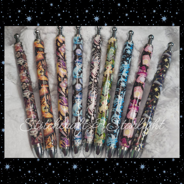 Battle Buddies- Witchy Evolution Foxes -Metal Refillable Epoxied Pen- Maker Flo
