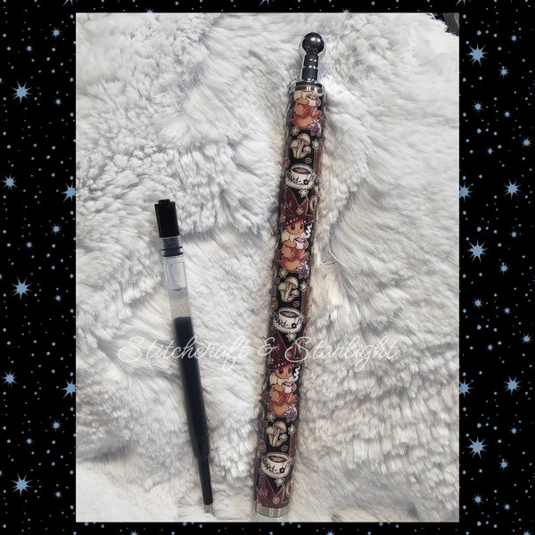 Battle Buddies- Witchy Evolution Foxes -Metal Refillable Epoxied Pen- Maker Flo